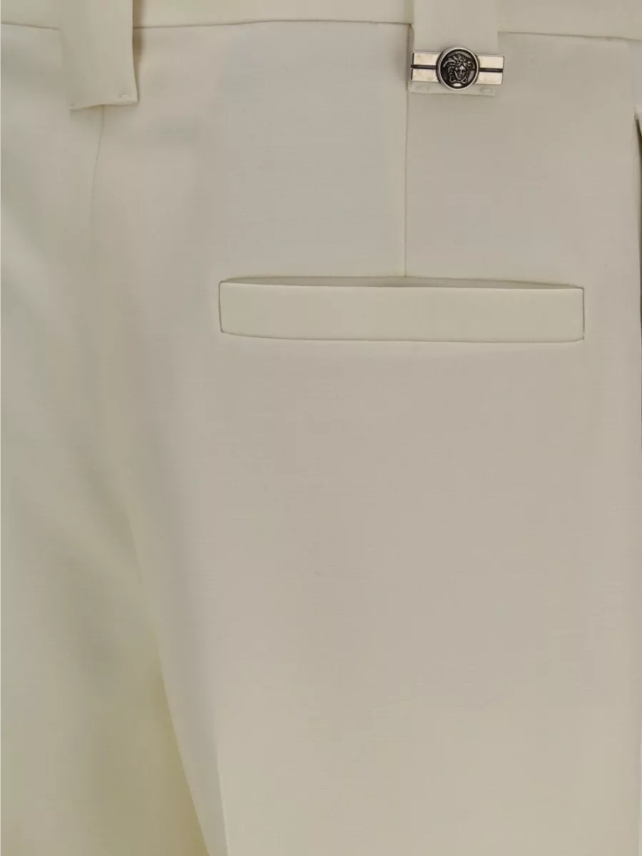 Versace Cropped Wool Tailored Trousers