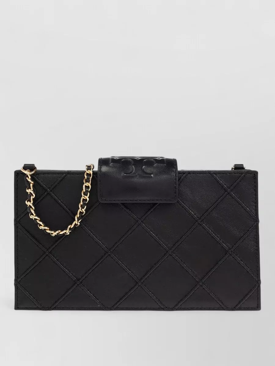 Tory Burch Fleming Mini Leather Quilted Chain Wallet
