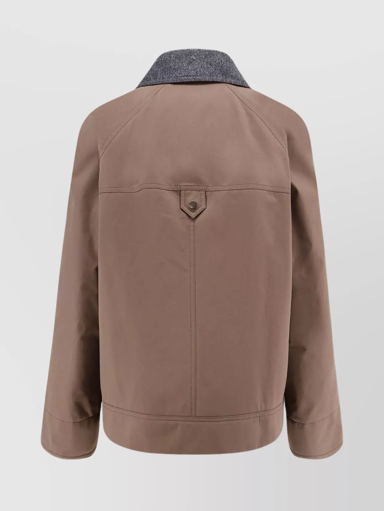 Brunello Cucinelli Canvas Cotton Jacket Contrast Collar