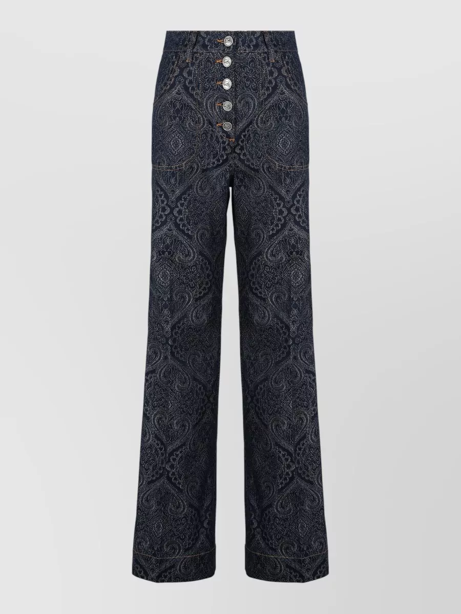 Etro jacquard flared denim jeans