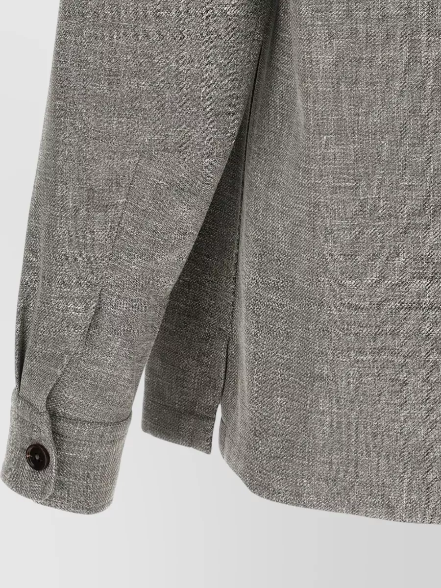 Zegna Linen Wool Silk Shirt Jacket