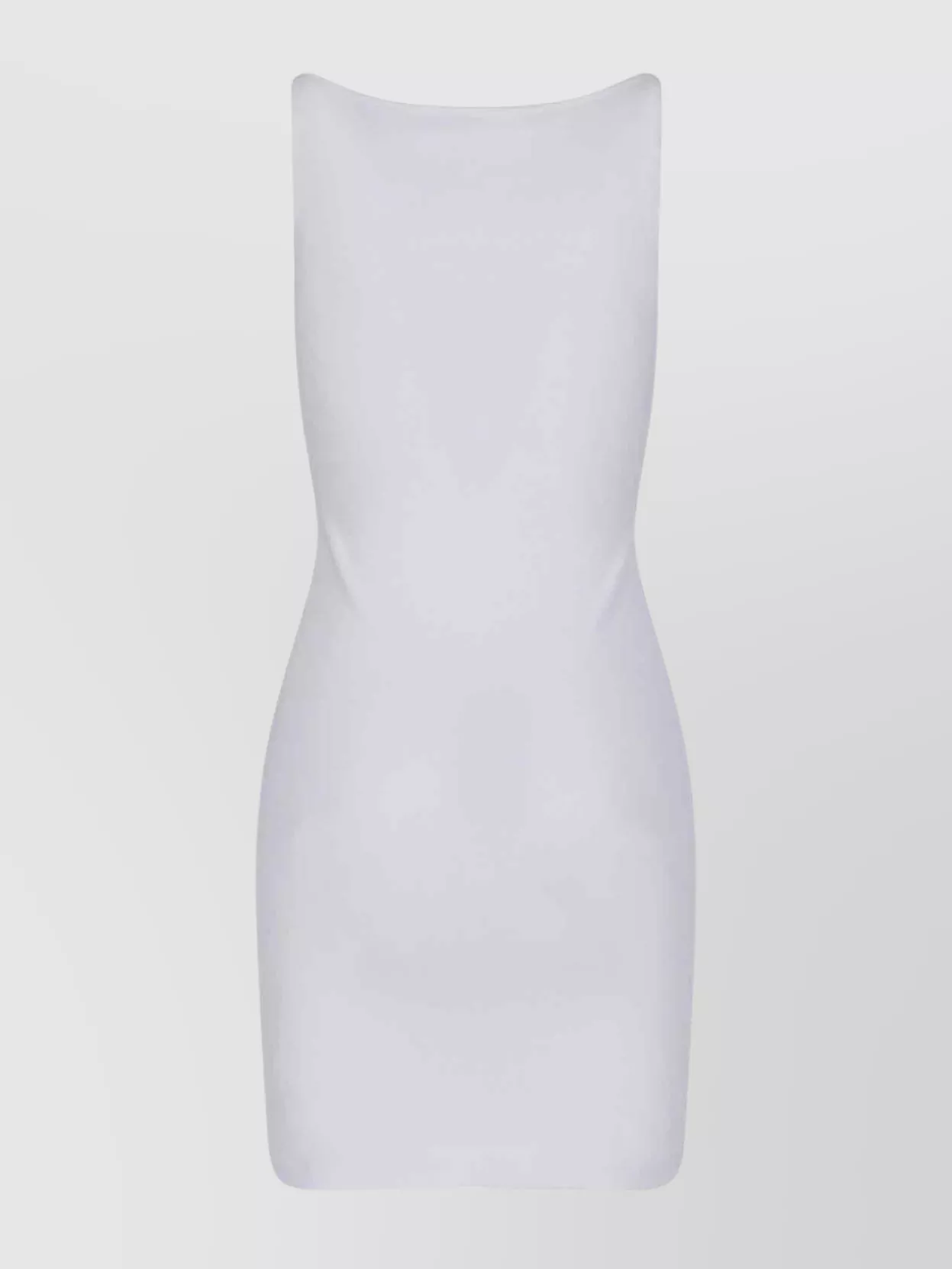 Off-white Fitted Ribbed Dress Scoop Neckline In White