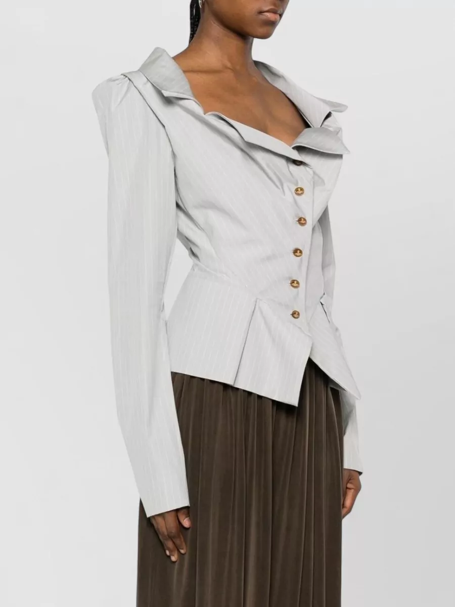 Vivienne Westwood Pinstripe Cropped Fitted Jacket