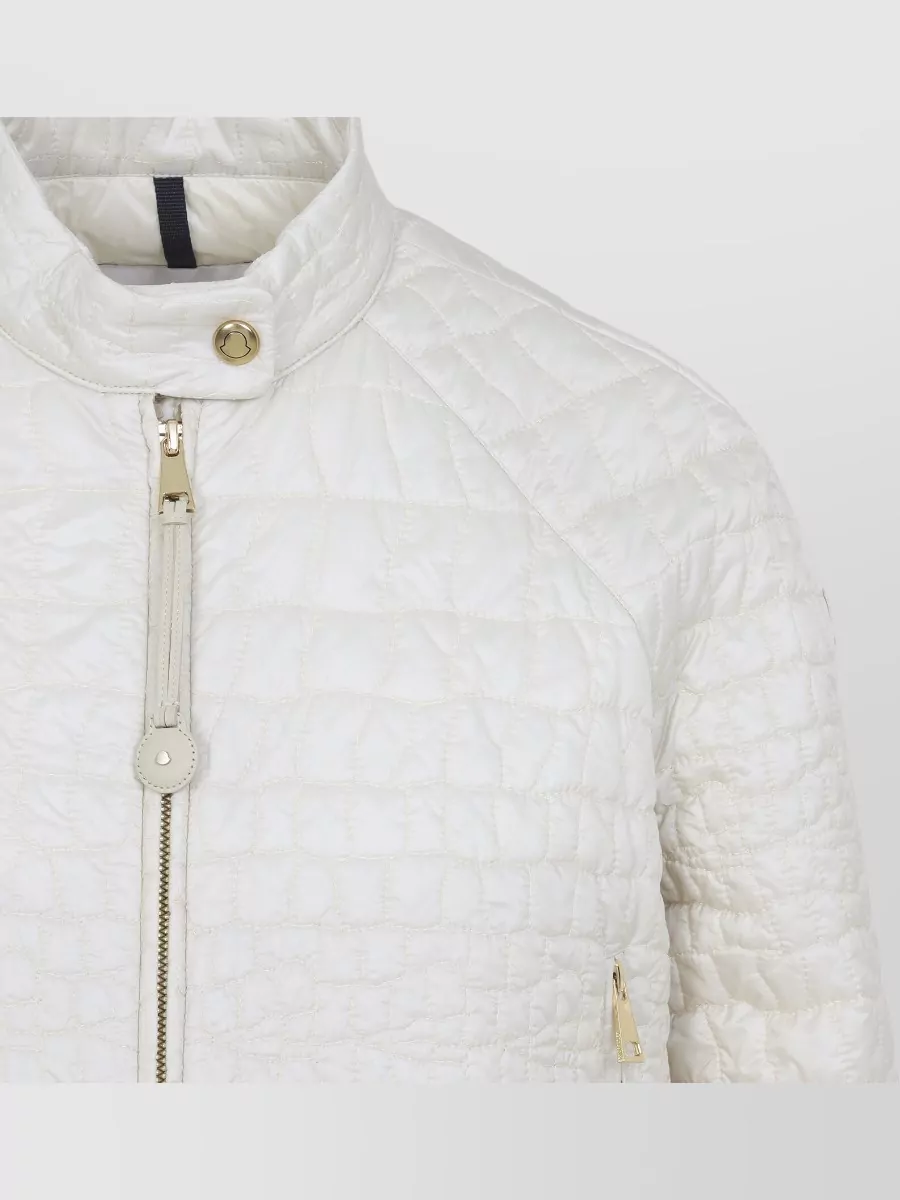 Moncler Aubrieta High Collar Quilted Zip Jacket