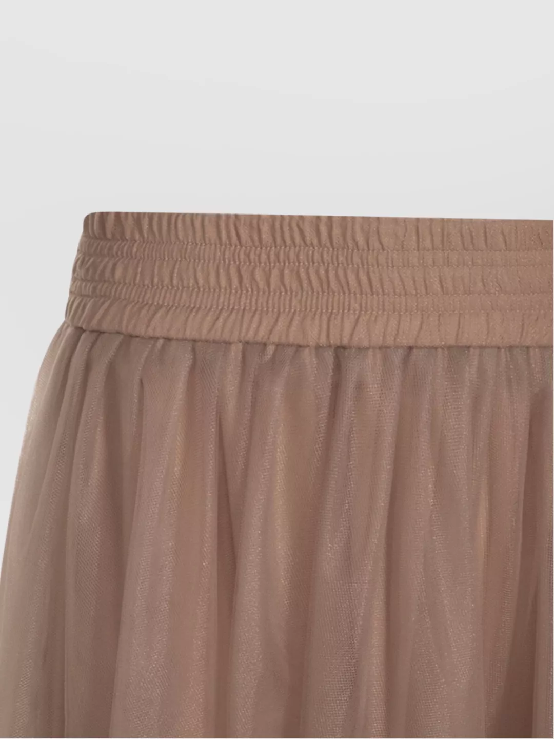 Fabiana Filippi Layered Sheer Overlay Elastic Waistband Skirts In Brown