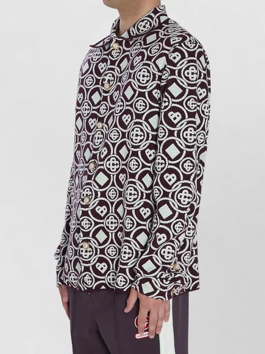 Casablanca Cotton Relaxed-Fit Monogram-Patterned Overshirt