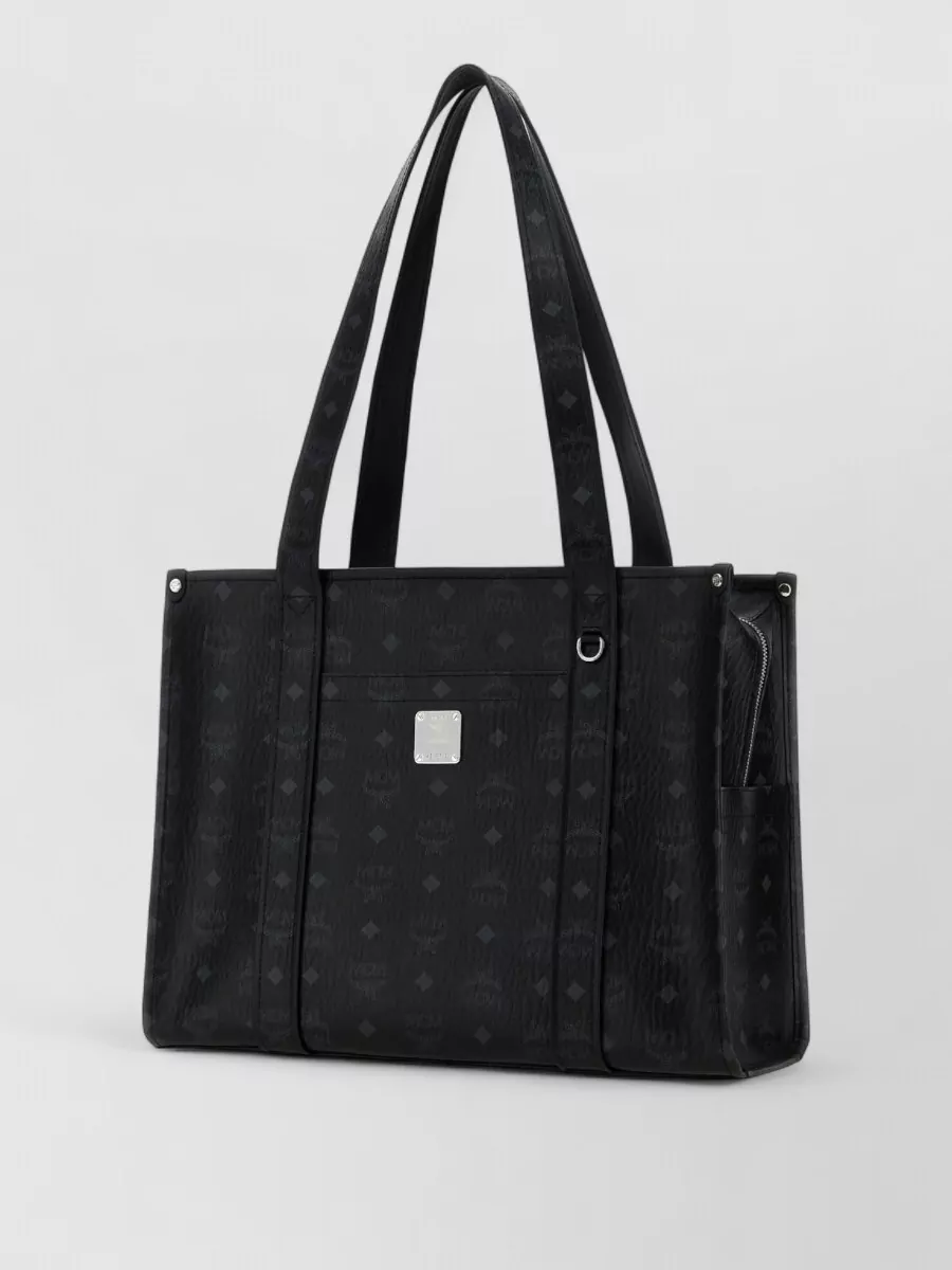 Mcm Aren Large Canvas Shoulder Bag