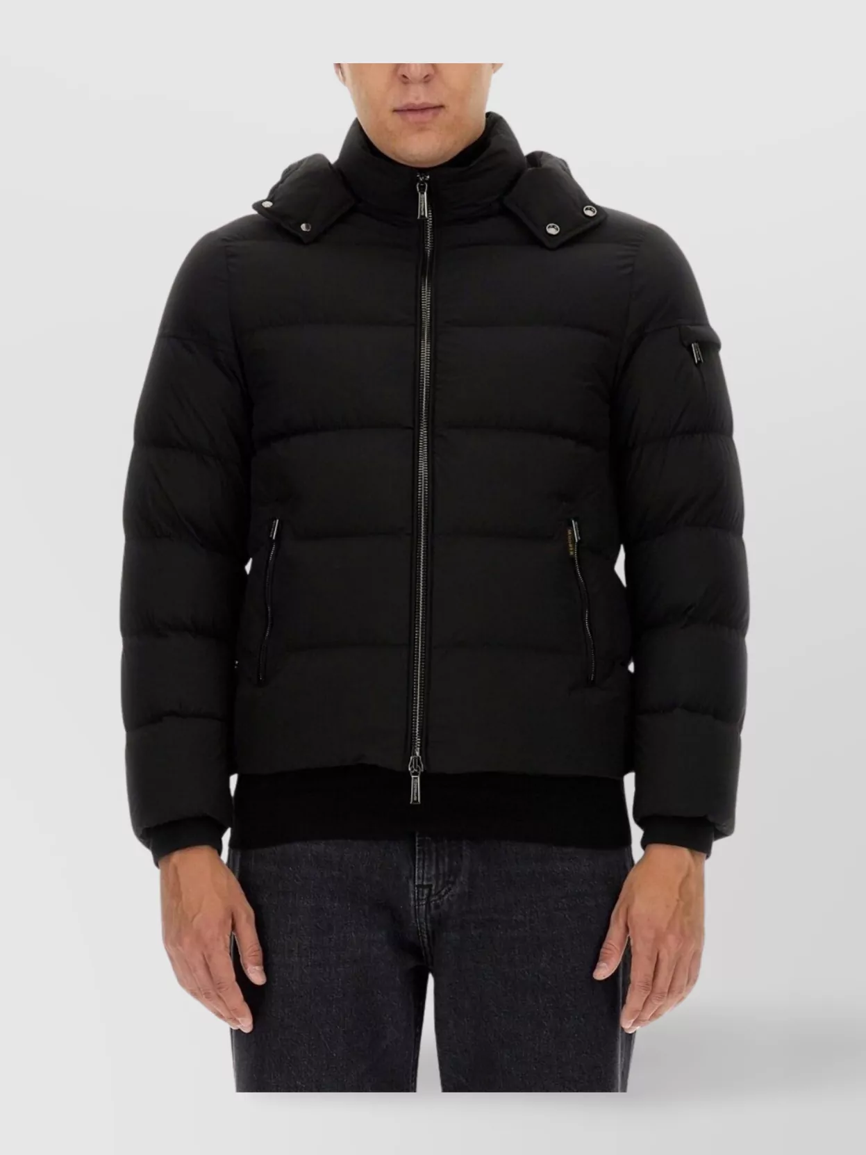 Moorer Hooded Quilted Coat Side Pockets