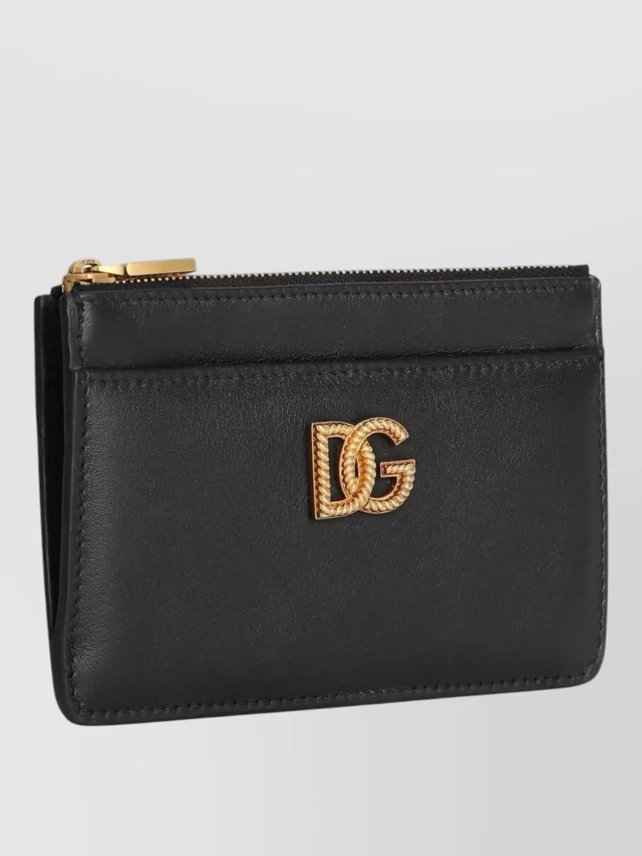Dolce&Gabbana Calfskin Card Holder Dg Logo Detail