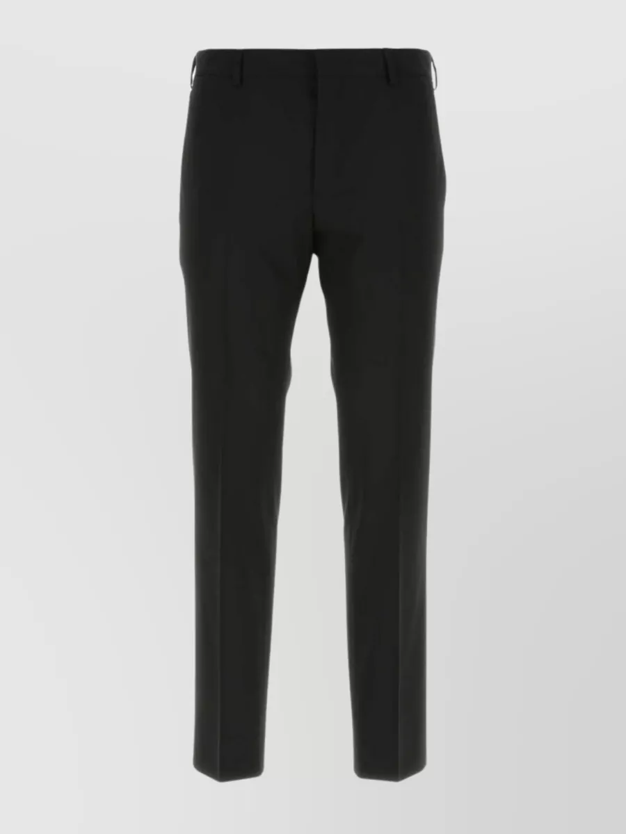 PRADA TAILORED WOOL TROUSERS WITH FRONT CREASE
