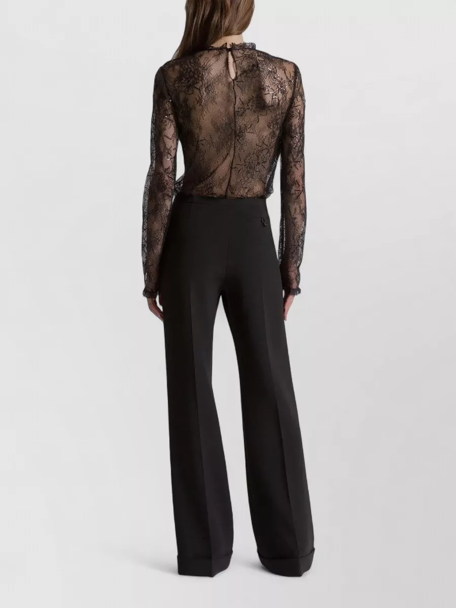 Alberta Ferretti Shirt Floral Pattern Keyhole Back Lace