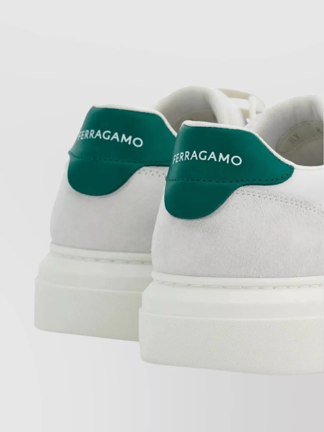 Ferragamo Leather Sneakers With Patch And Heel Tab