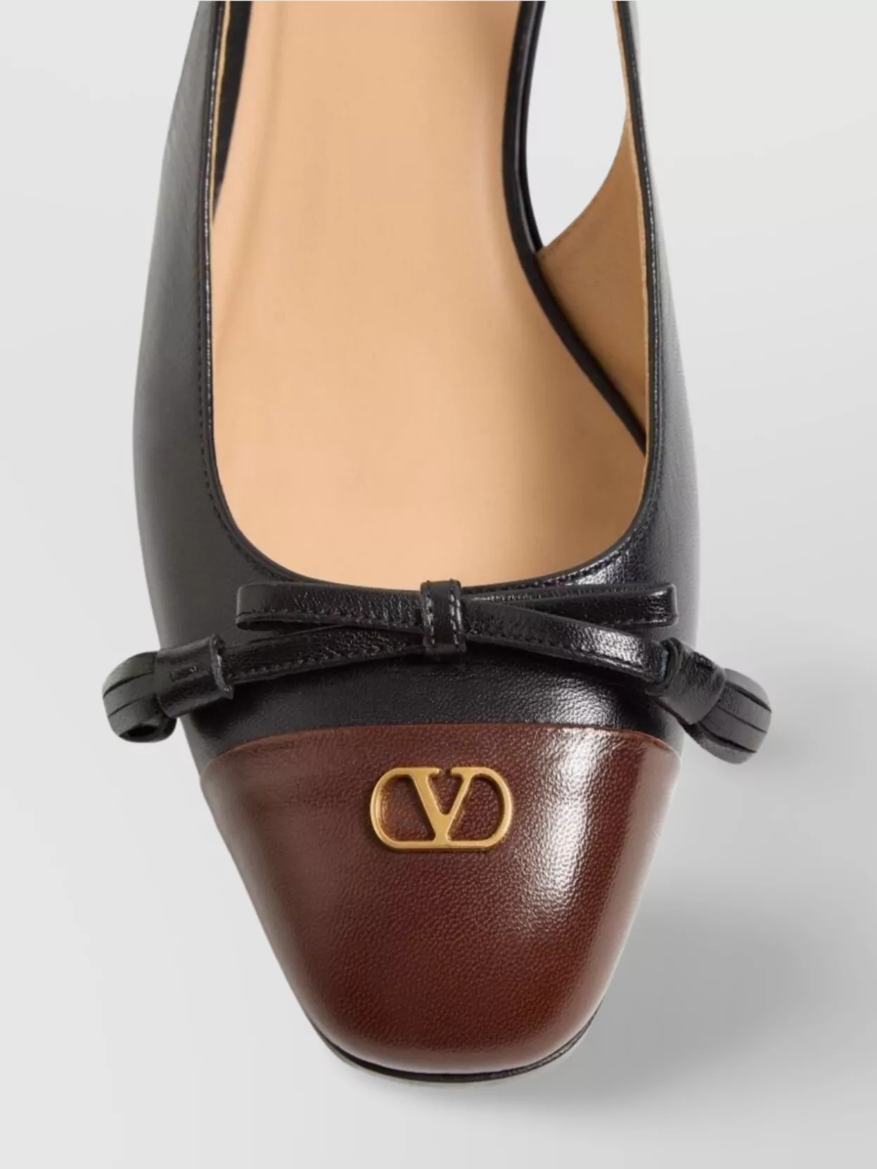 Valentino Valet Du Roi Leather Slingback Ballerina Flat