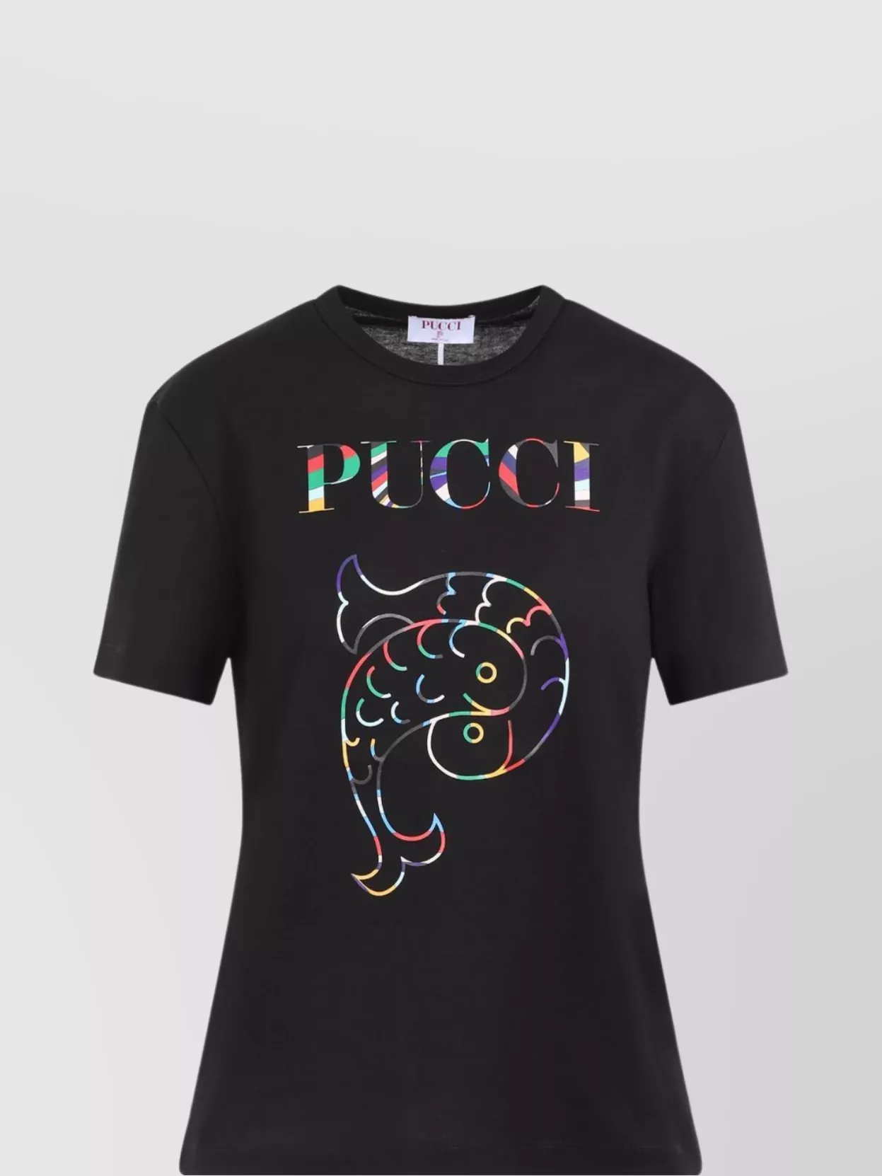 Pucci Black Cotton Short Sleeves T-shirt In Black