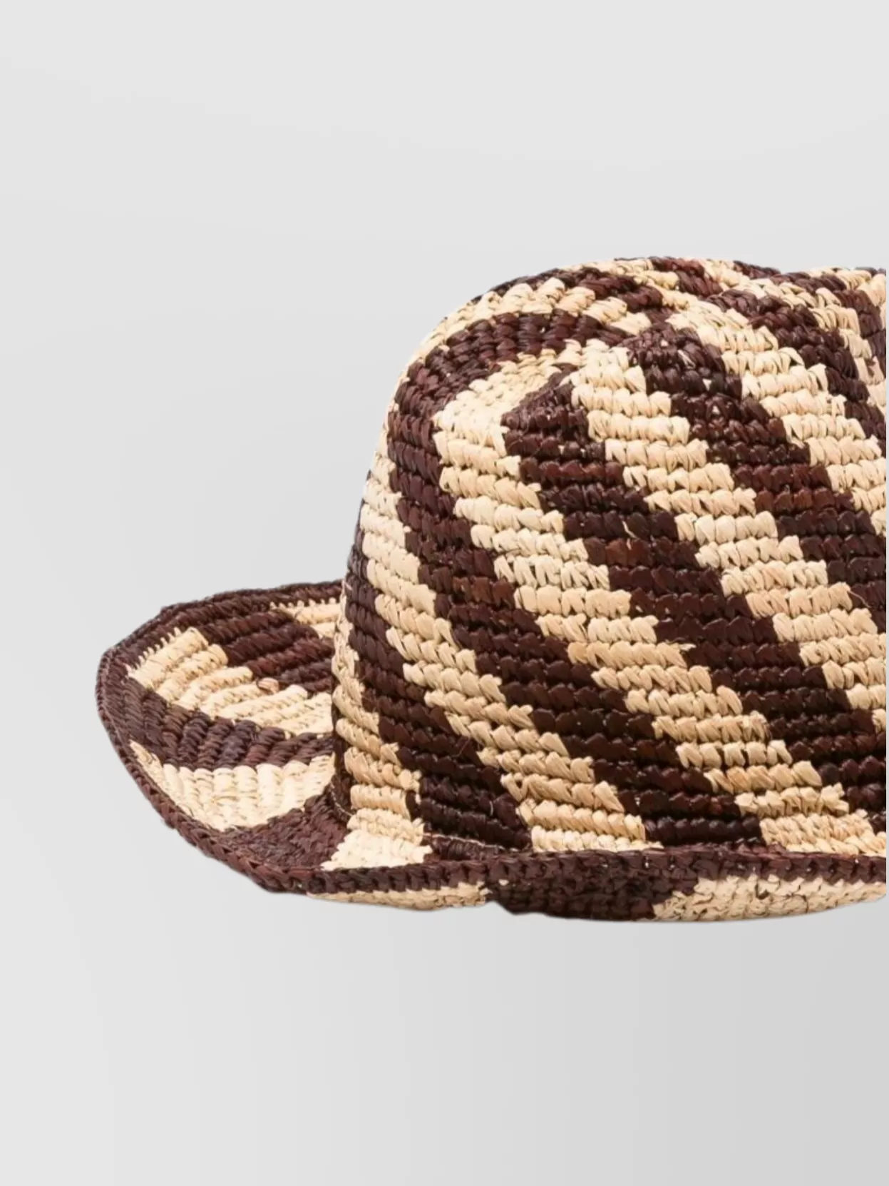Weekend Max Mara Stylish Wide Brim Woven Two-Tone Hat