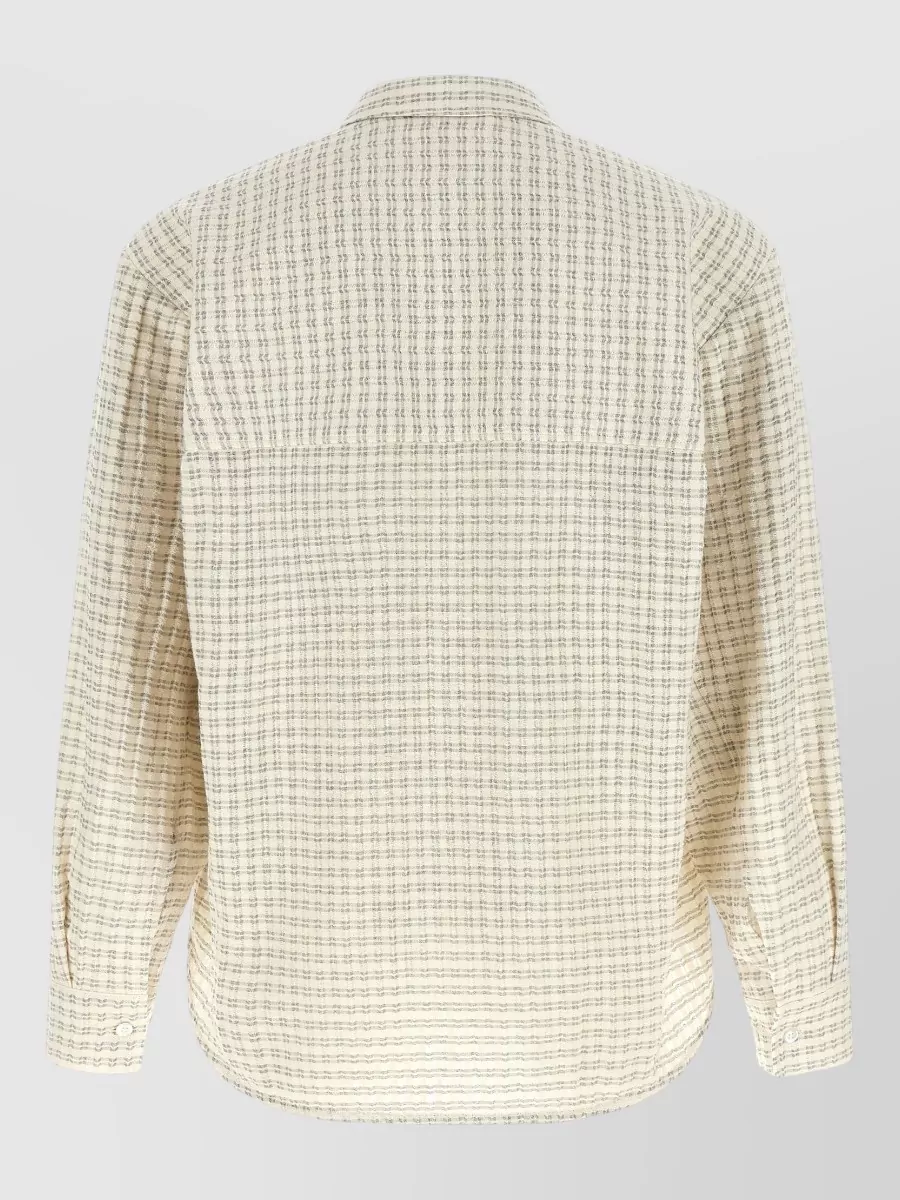 Séfr Checked Seersucker Long-Sleeve Shirt