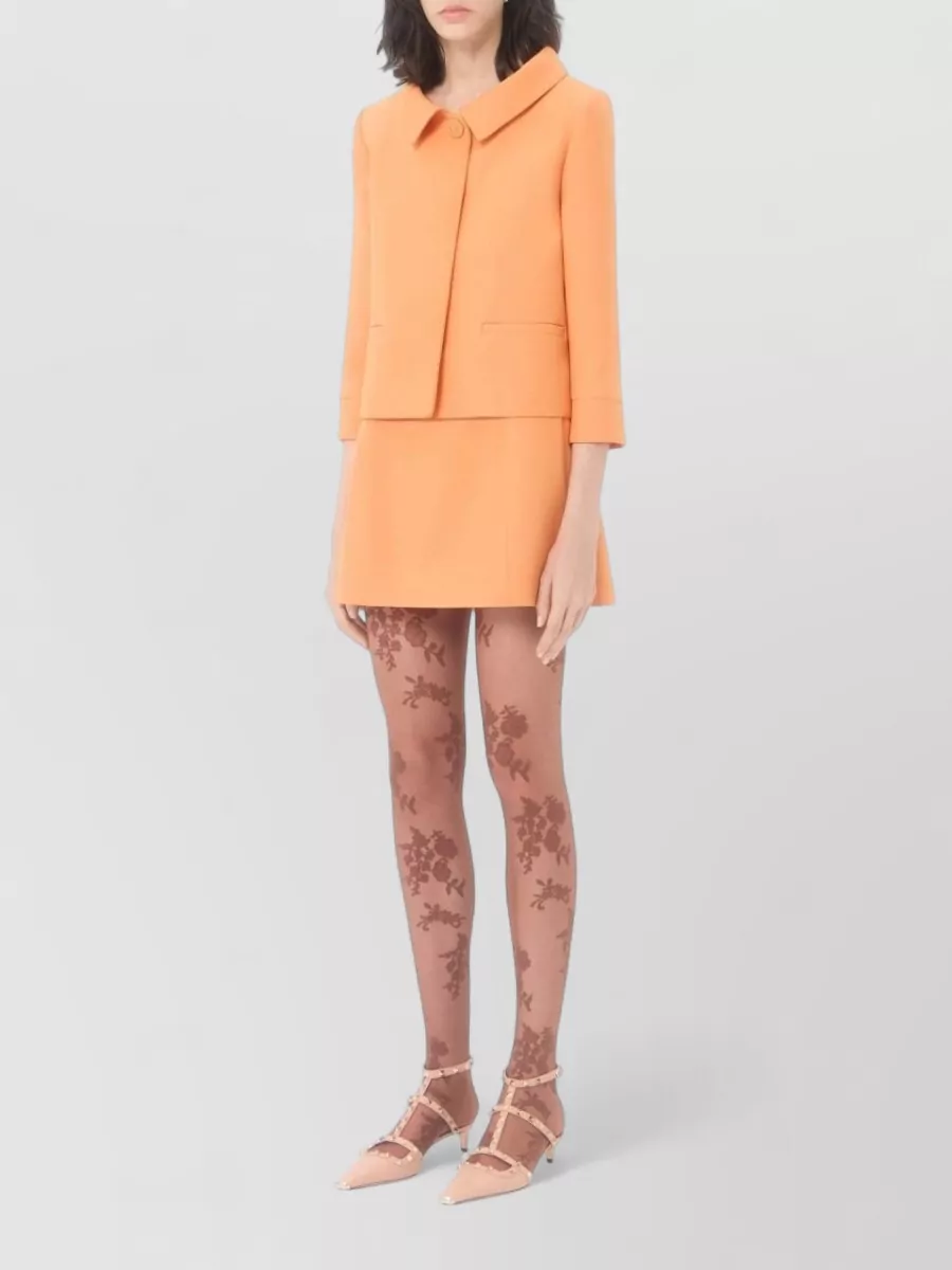 Valentino Garavani Silk Wool Knee-Length A-Line Skirt