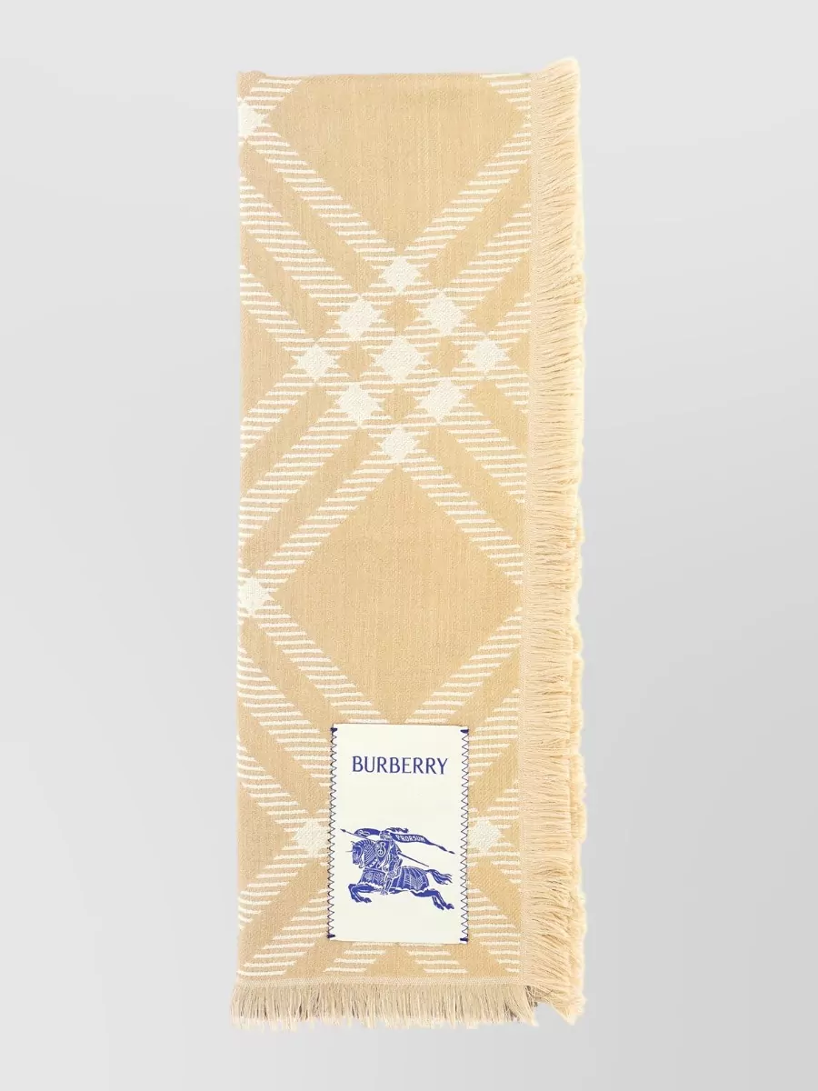 Burberry wool silk check scarf