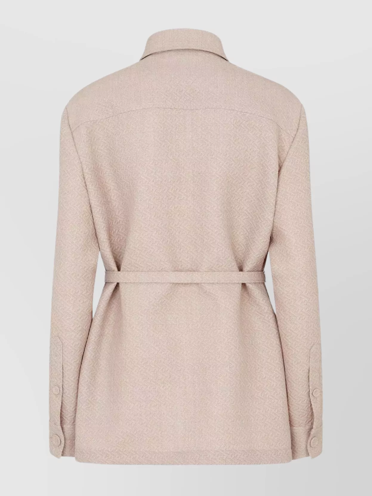 Fendi Diagonal 3D Wool Blazer With Belted Waist