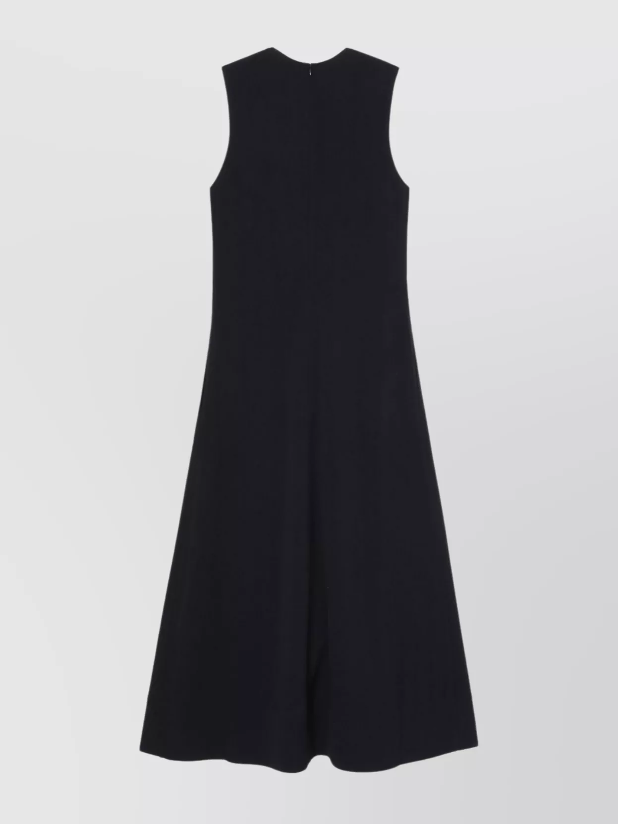Totême Long Crew Neck Flared Hem Midi Dress