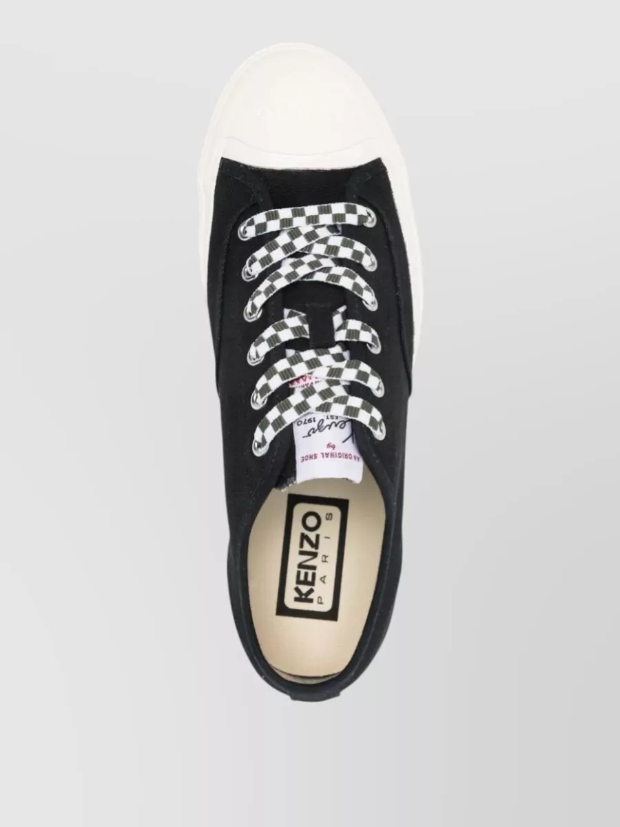 Kenzo Low Sneakers Round Toe Silk Fabric