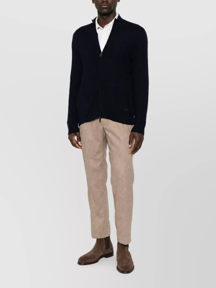 Emporio Armani wool cashmere zip-up cardigan