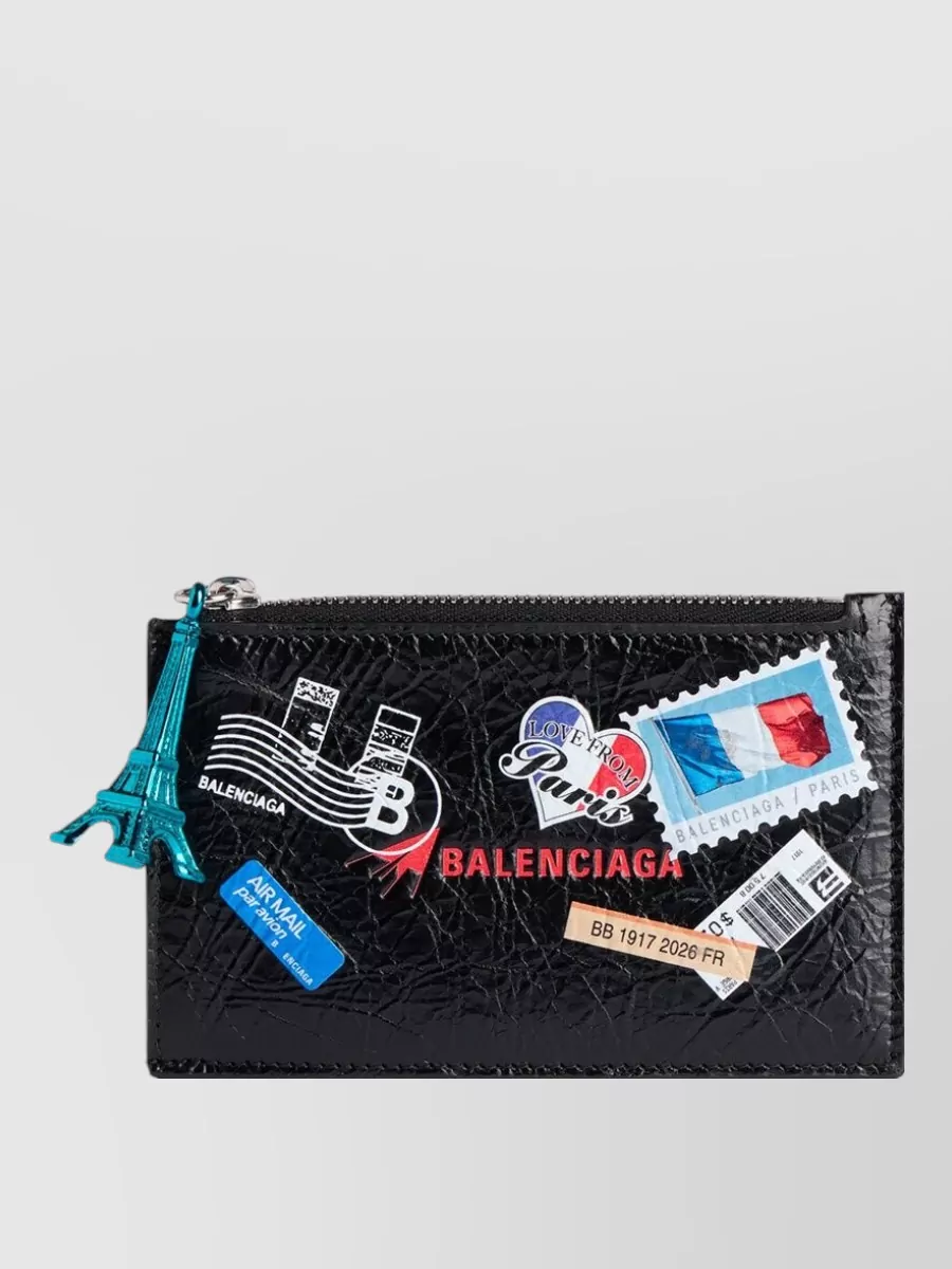 Balenciaga leather long coin and card holder wallet