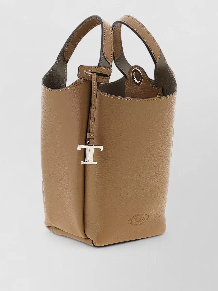 Tod's T Timeless Mini Leather Bucket Bag