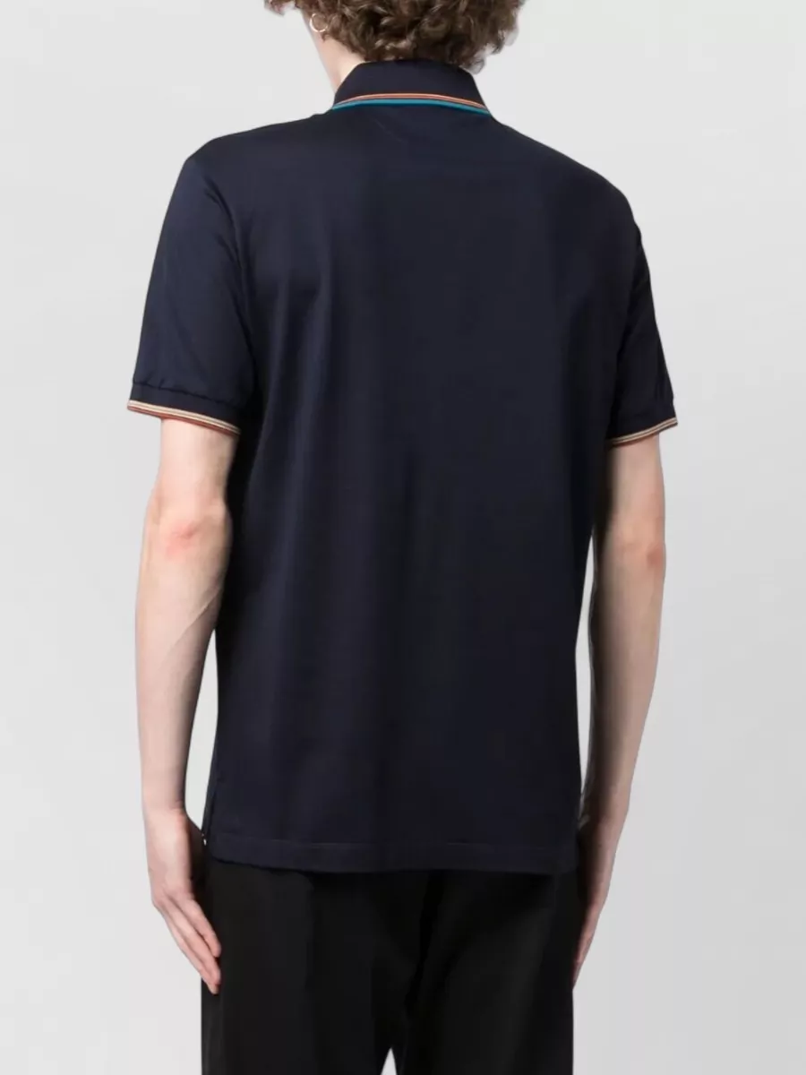 Paul Smith Mens Polo Shirt Multicolor Trim Collar