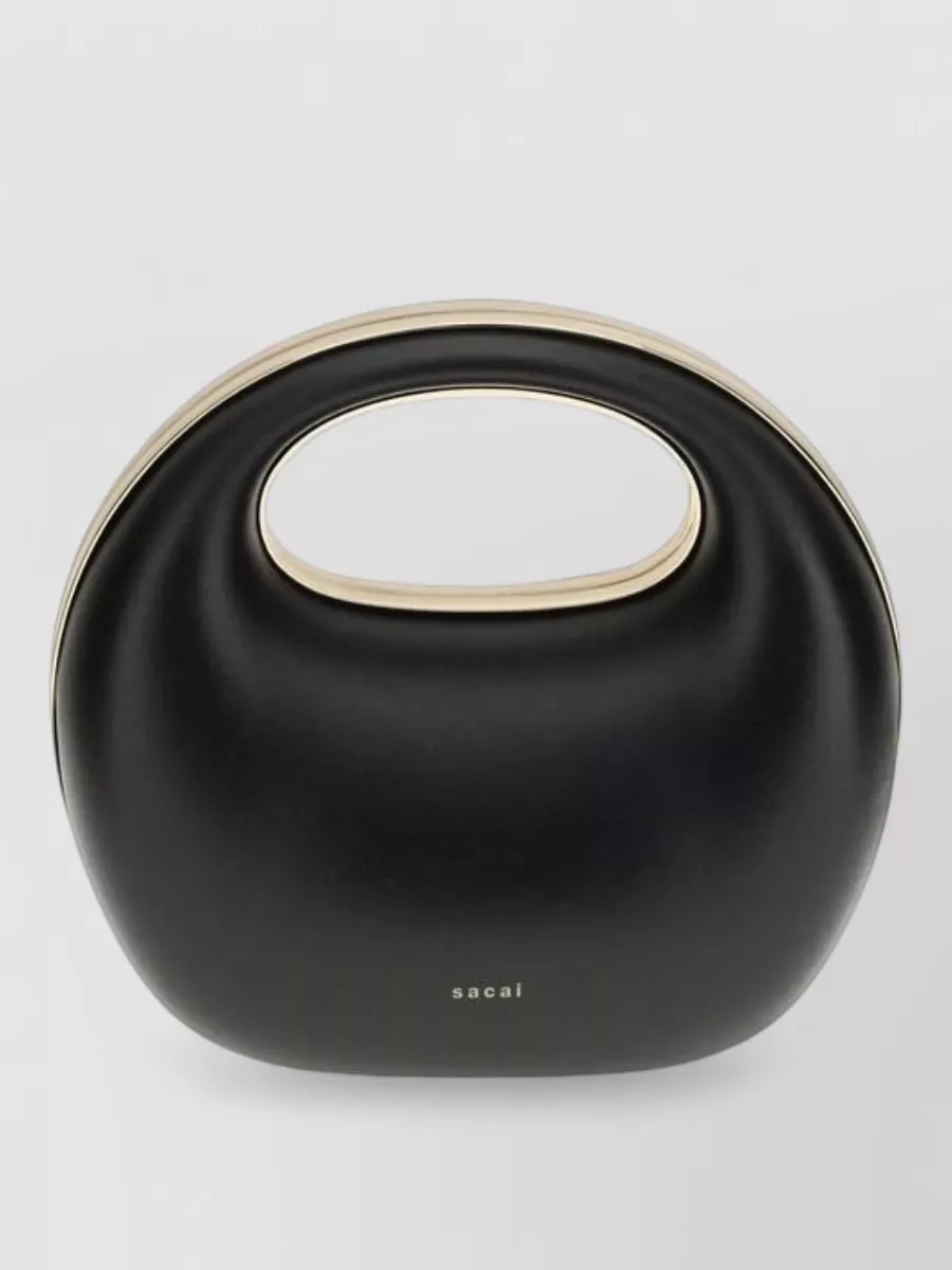 Sacai calf leather rigid clutch bag