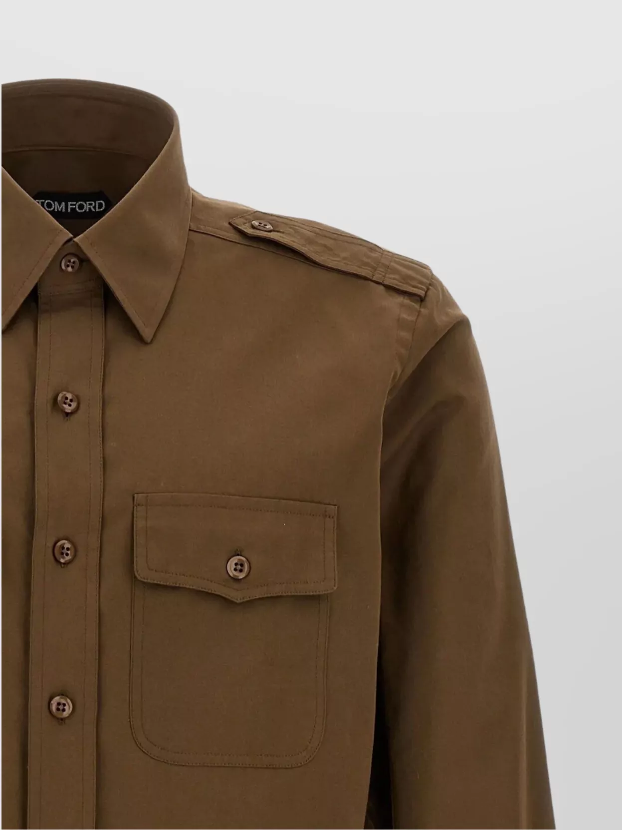 Tom Ford Military Style Cotton Silk Shirt