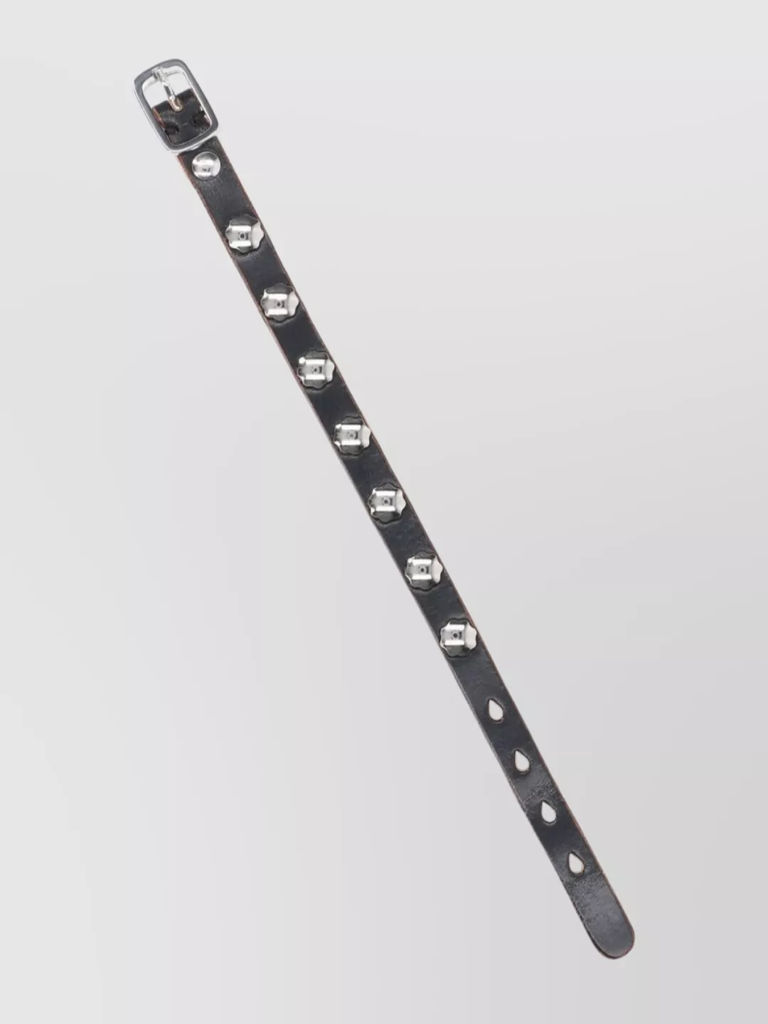 Our Legacy Leather Strap Bracelet Silver Tone Hardware