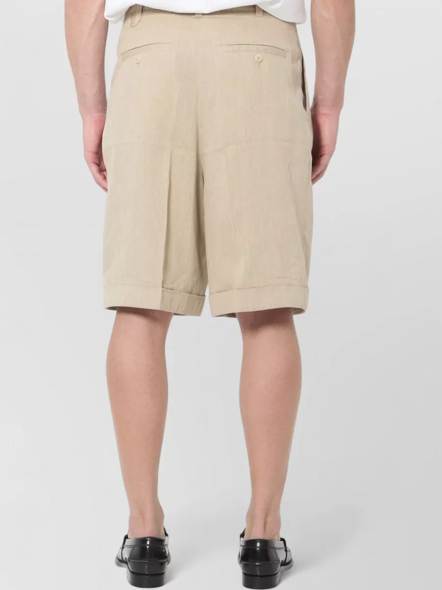 Jacquemus Textured Linen Mid-Rise Wide-Leg Bermuda Shorts
