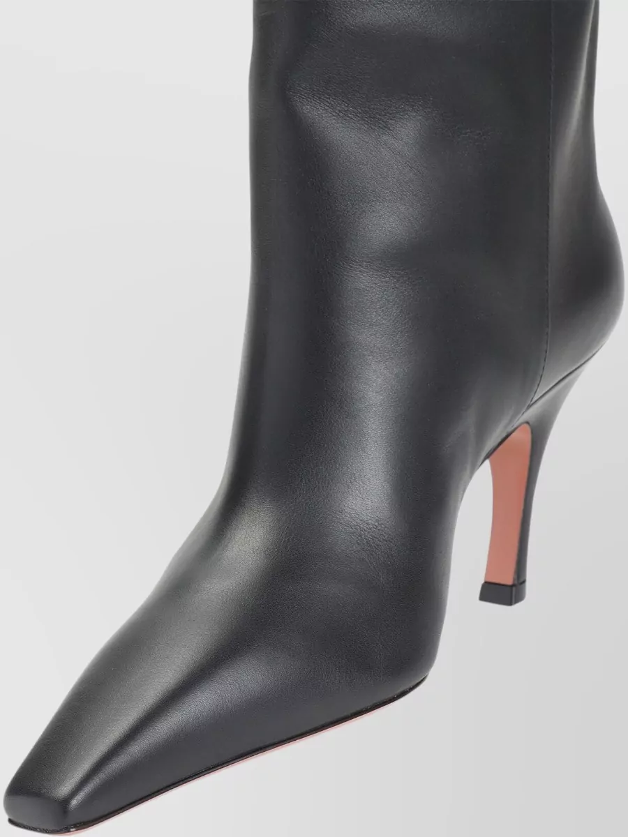 Amina Muaddi Pointed Toe Smooth Finish Boot 80