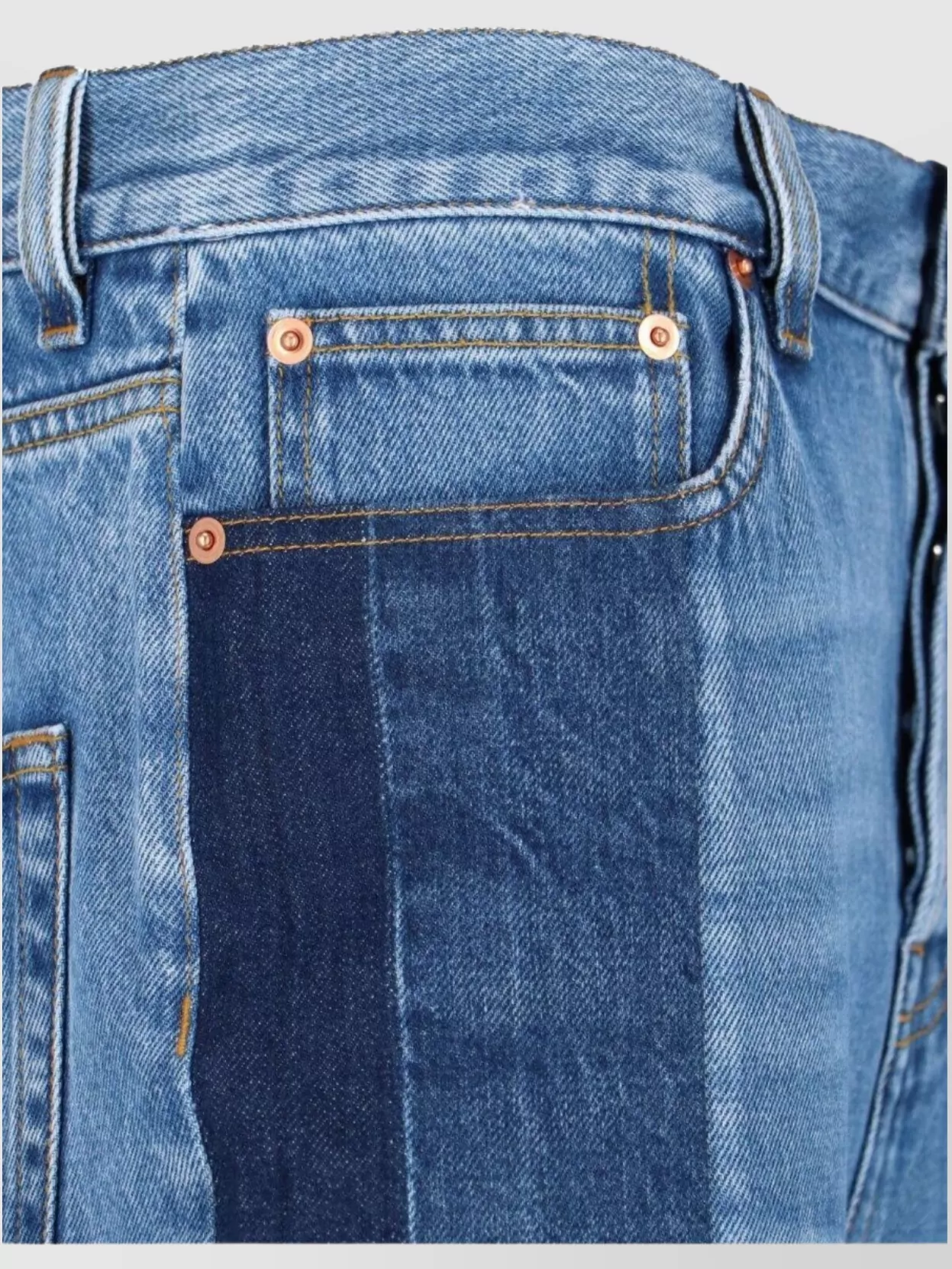 Gucci Straight Patchwork Trousers With Pockets And Loops
