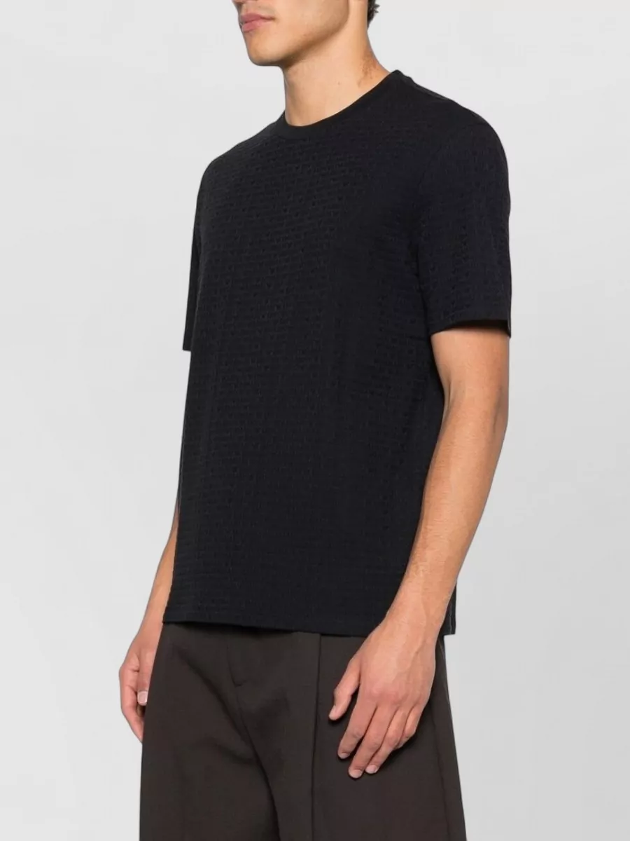 Emporio Armani Textured Cotton Round-Neck Short-Sleeve T-Shirt