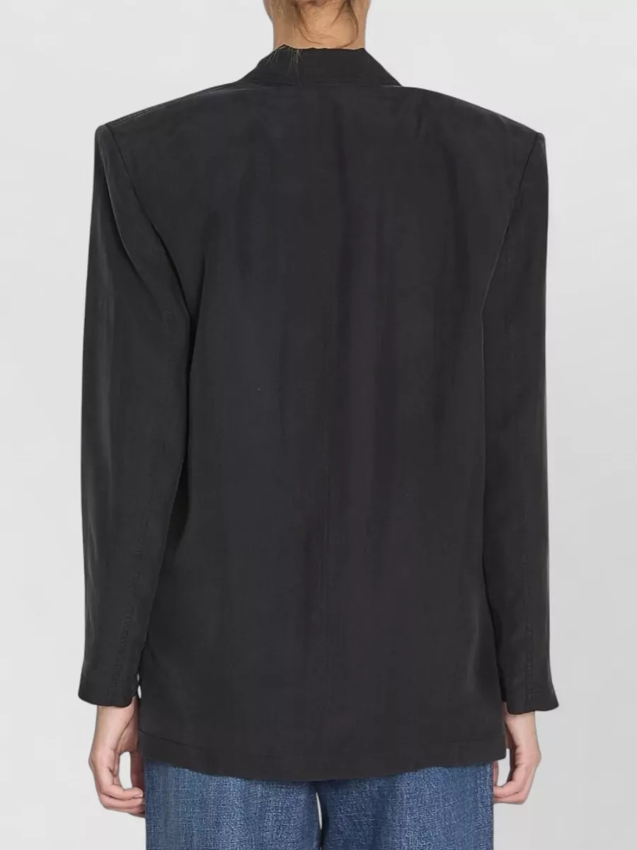 Saint Laurent Silk Double Breasted Jacket Long Sleeves