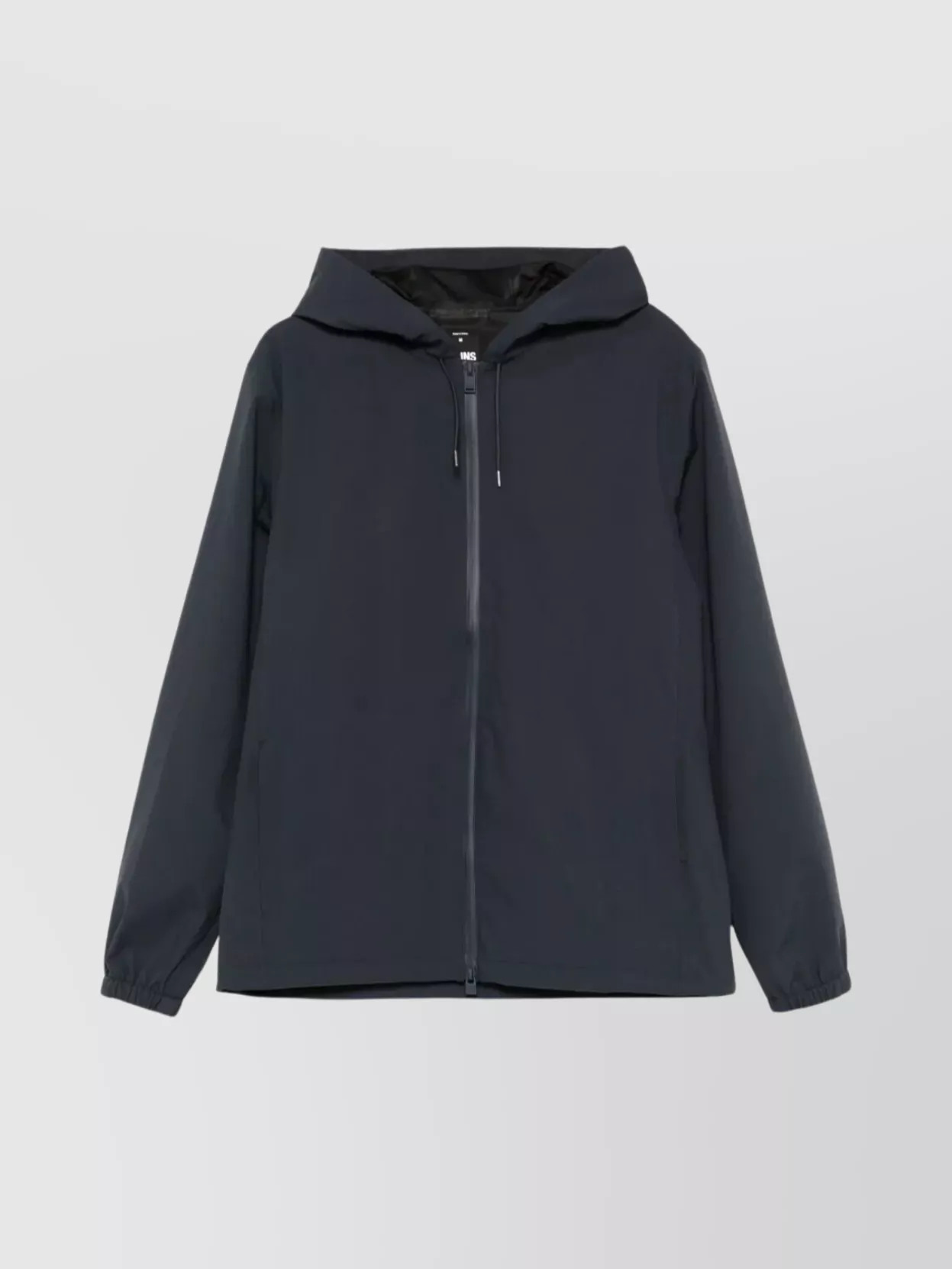 Rains Waterproof Hooded Jacket With Pockets And Elastic Cuffs In Blue