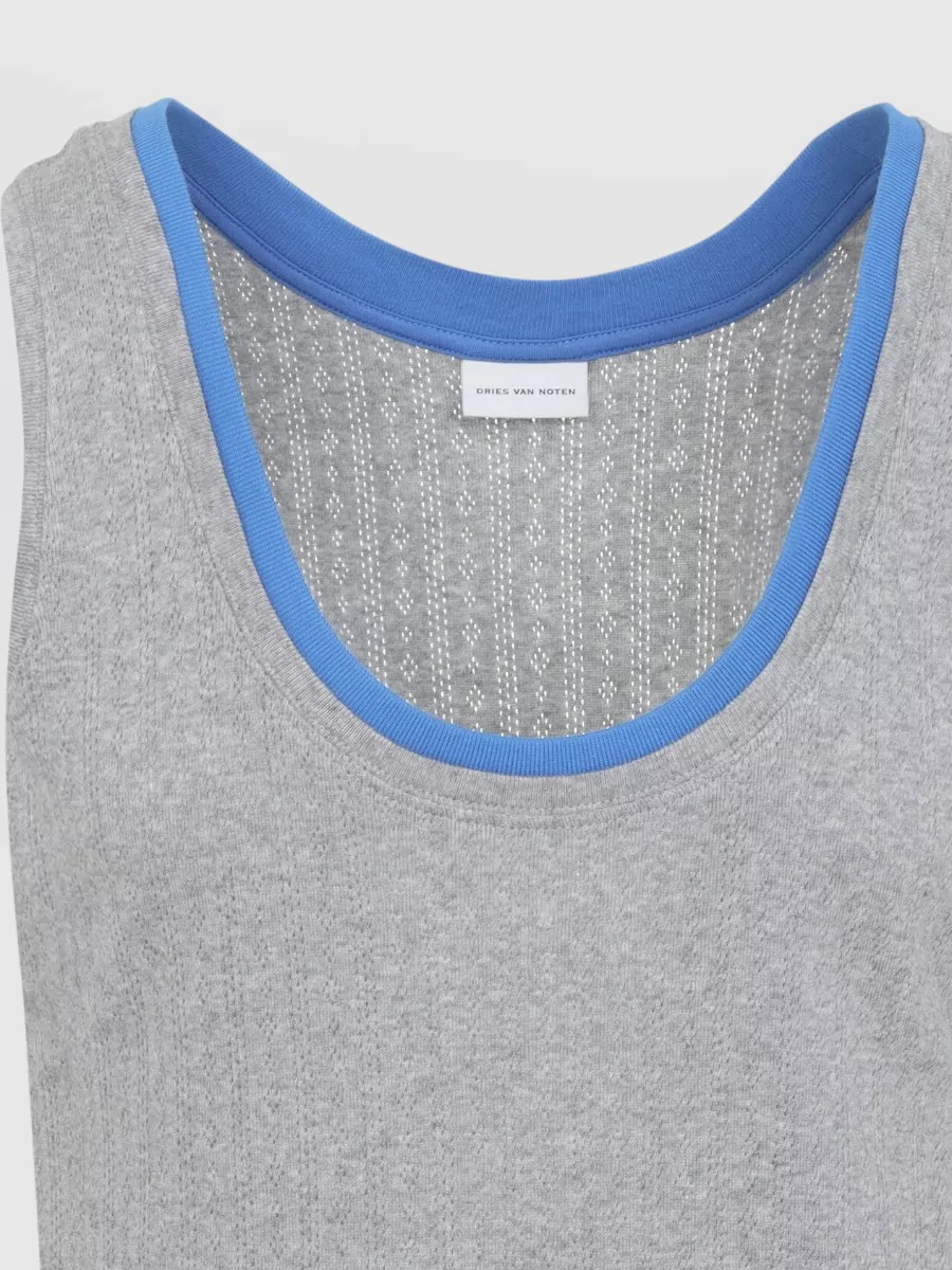 Dries Van Noten Heffman Bis Tank Top Contrast Rib Trim