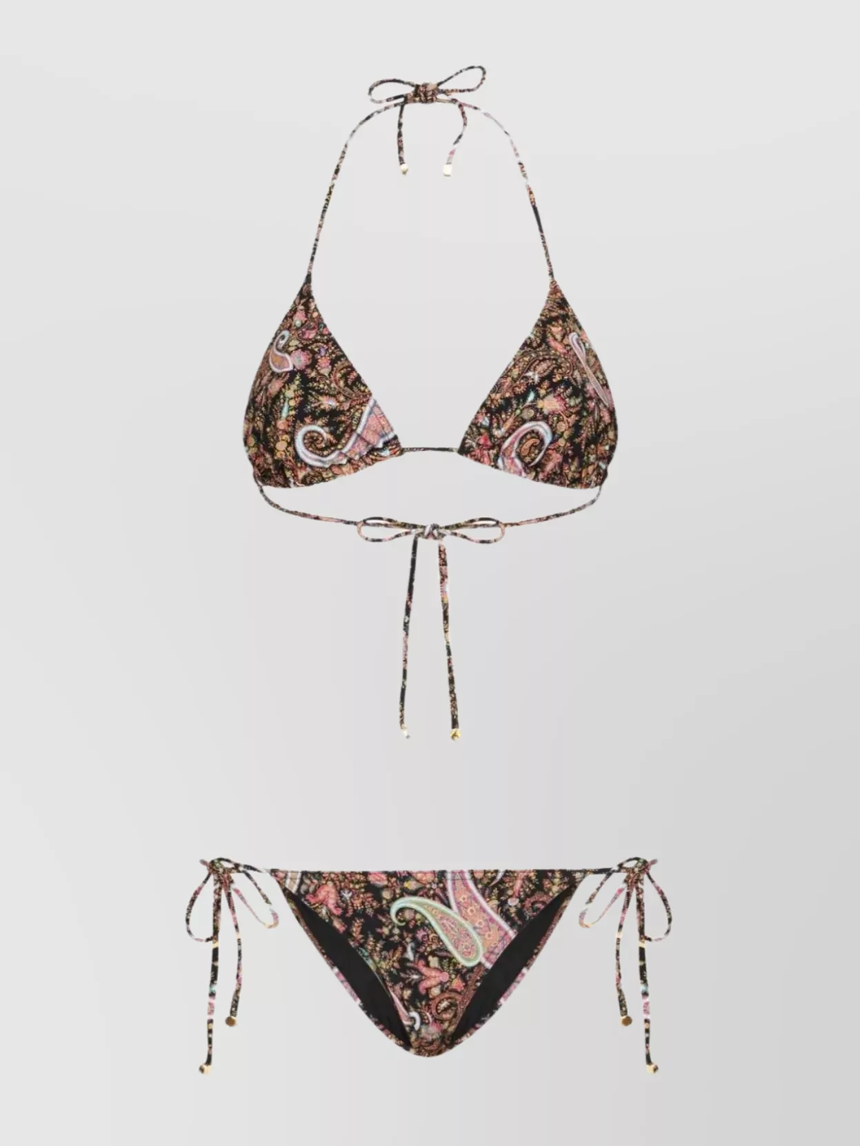 Shop Etro Paisley Print Tie-side Triangle Bikini