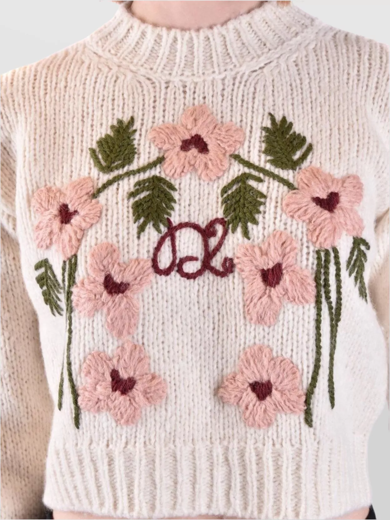 Dsquared2 Embroidered Floral Cropped Knitwear