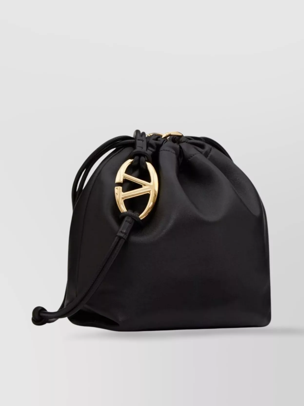 Shop Valentino Vlogo Nappa Leather Pouch Shoulder Bag