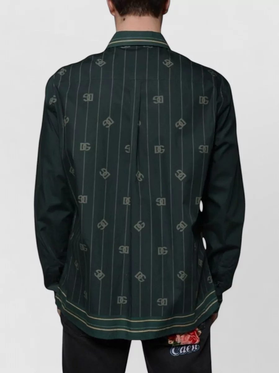 Dolce&Gabbana Cotton Logo Long-Sleeve Casual Shirt