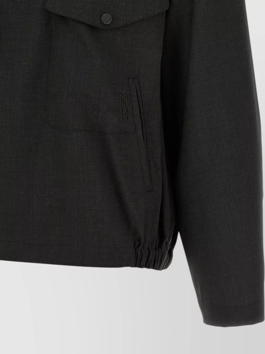 Kiko Kostadinov Virgin Wool Asymmetric Crater Neck Lightweight Jacket