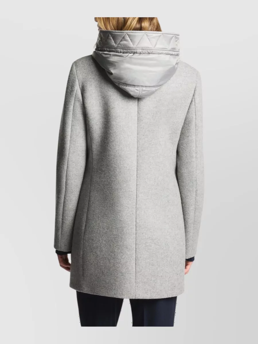 Fay Hooded Midi Single-Breasted Coat