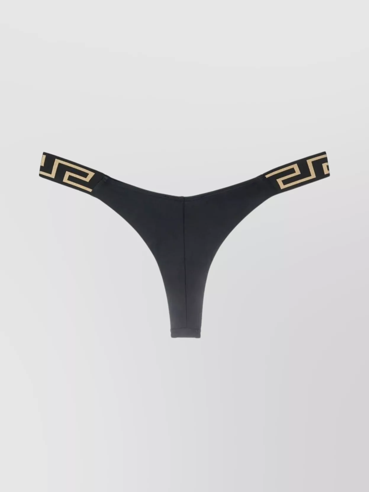 Shop Versace Greca Elastic Waistband Border Bikini Bottoms