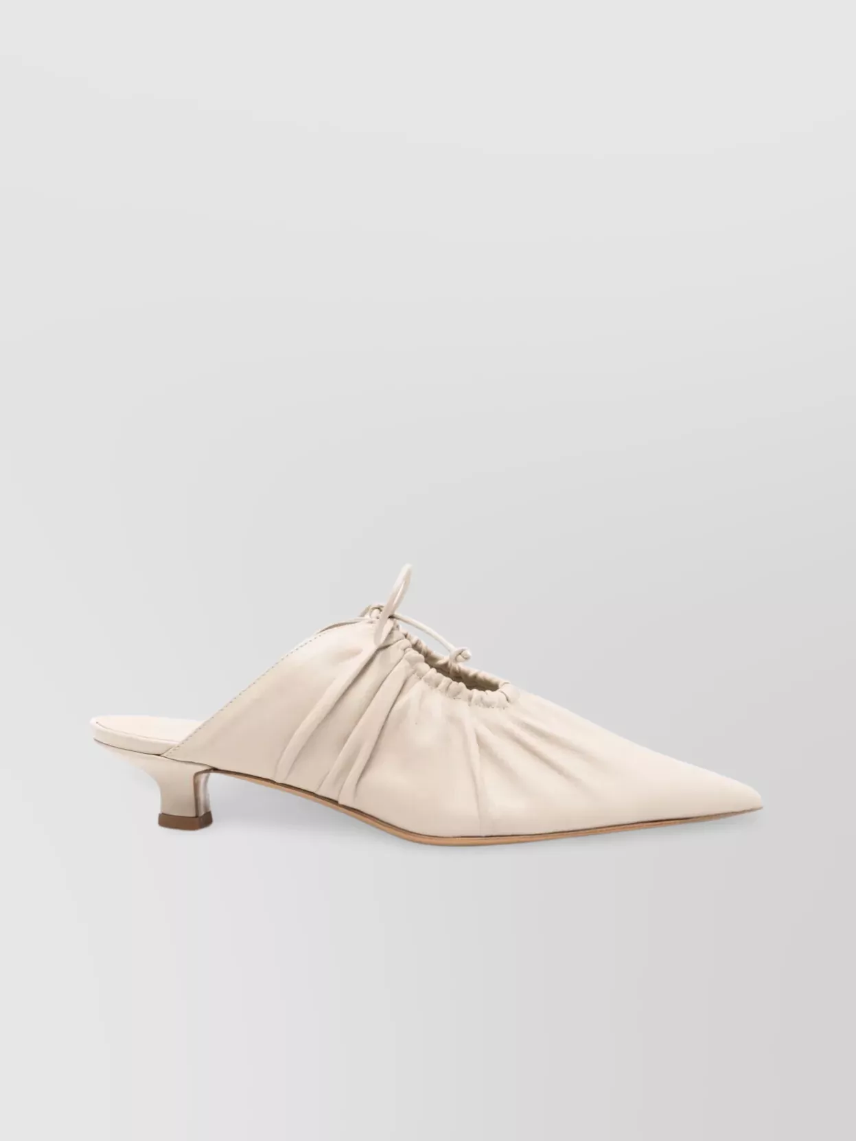 By Malene Birger Ruched Kitten Heel Pointed Toe Mules