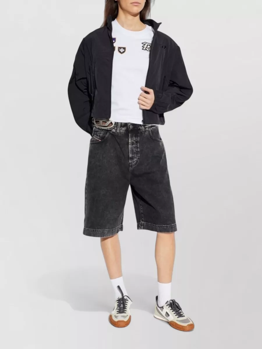 Diesel Denim Bermuda Shorts Belt Loops Metal Hardware