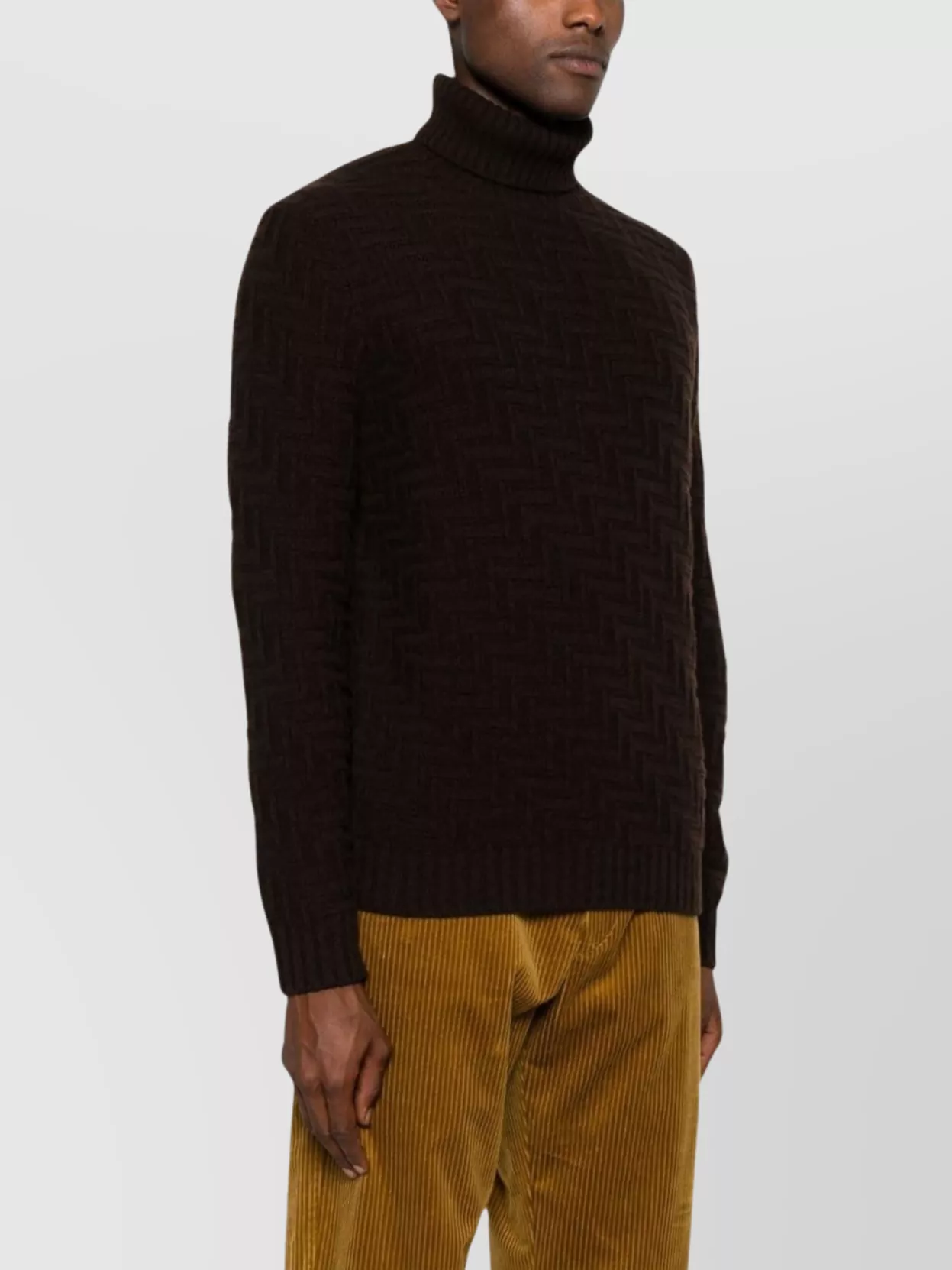 Prada 3D-Knit Cashmere Blend Roll Neck Sweater