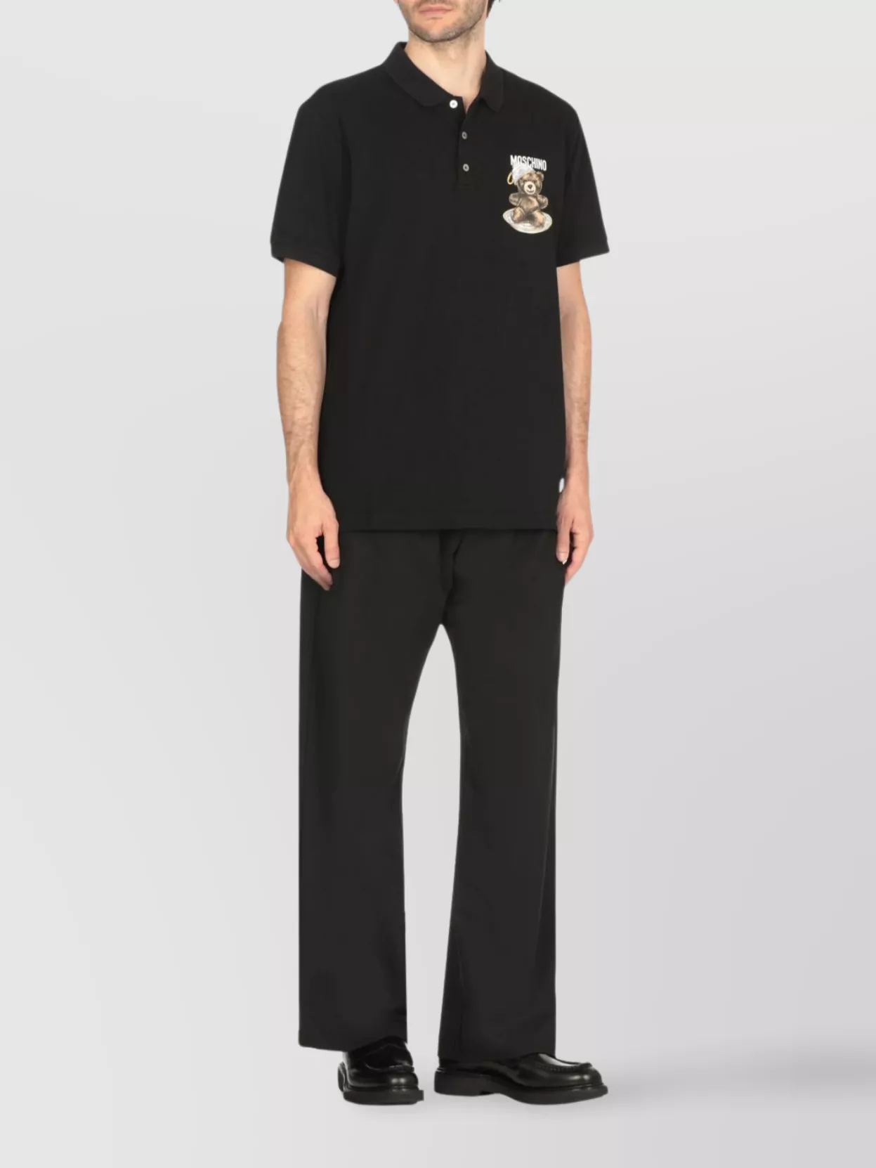 Moschino Cotton Polo Shirt With Teddy Bear Logo